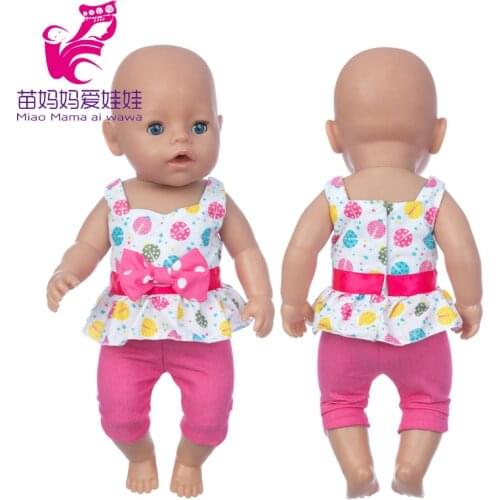 43 Cm Baby Doll Clothes Summer Shirt 16 Inch Reborn Dolls Clothes Children Birthday Gifts