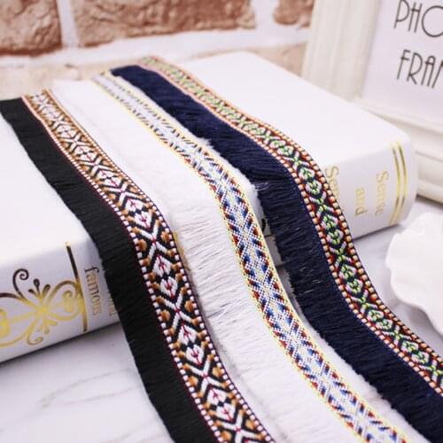 Ethnic Canvas Fabric Decor Tassel Lace Trim Ethnic African Lace Collar Dress Decoration Home Textile Wedding Accessory 3 Yads