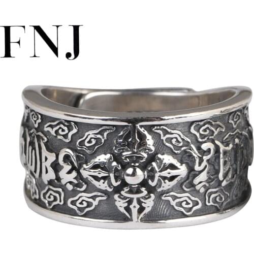 FNJ Cross Rings 925 Silver Adjustable Size Popular S925 Solid Silver Ring for Men Jewelry Fine