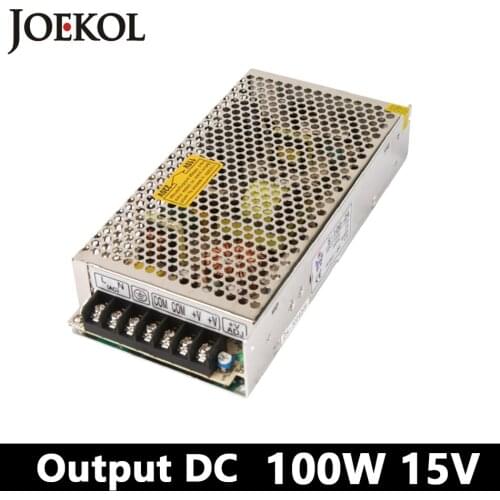 Switching power supply,100W 15v 6.6A Single Output ac-dc watt power supply for Led Strip,AC110V/220V Transformer to DC 15V
