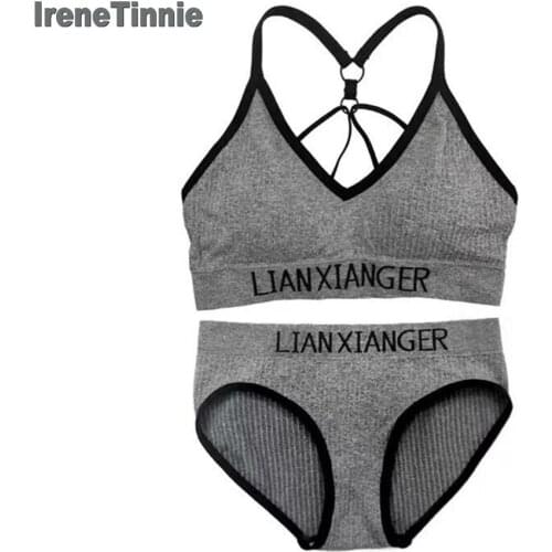 IRENE TINNIE Sexy Seamless Sports Bra Set Push Up Without Steel Rings Absorb Sweat Fitness Gym Shockproof Tops Haut Femme