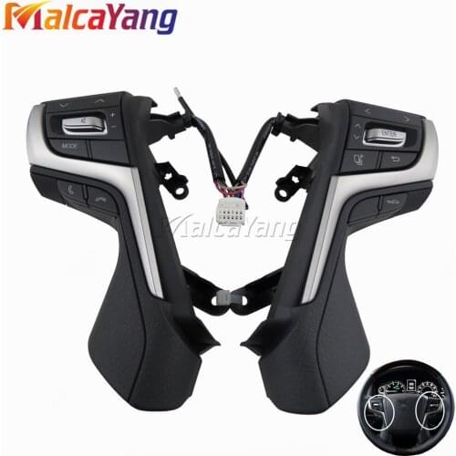 Botones de control de volante negro con cables para for Toyota Land Cruiser Prado 2018 botones de estilo de coche