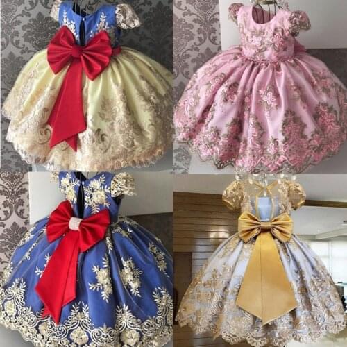 3-10 Years Old Girls Princess Dress For Children Birthday Party Gown Kids Lace Flower Elegant Dress Christmas Wedding Clothing