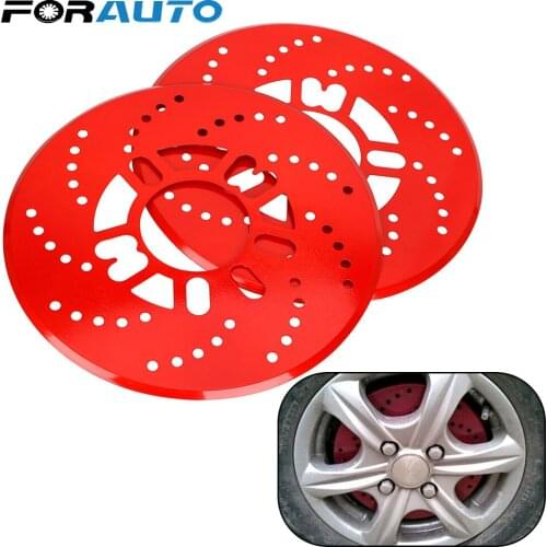 Car Styling Automotive Wheel Disc Brake Cover Aluminum Alloy Brake Rotor Cross Drilled Cover 1 Pair Car Disc Vehicle Decorative