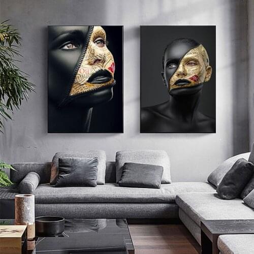Fashion Elegant Woman Black Canvas Painting Aesthetics Wall Art Paintings Modern Print Picture For Living Room Decor