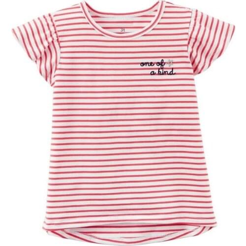 Fashion Baby Girl Tees Shirts Red Stripe Newborn Tops 100% Cotton Children T-Shirt Clothes Toddler Blouse Kids Outfits Babywear