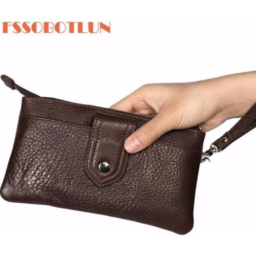 Fashion Women Day Clutch Genuine Leather Handbags Coin Purse Mobile Phone Bag Clutch Bag For iphone 6 7 8 Plus X XS XR MAX Case