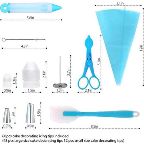 102pcs Cake Decorating Tools Kit Cake Turntable Set Pastry Tube Fondant Tool Kitchen Dessert Baking Supplies