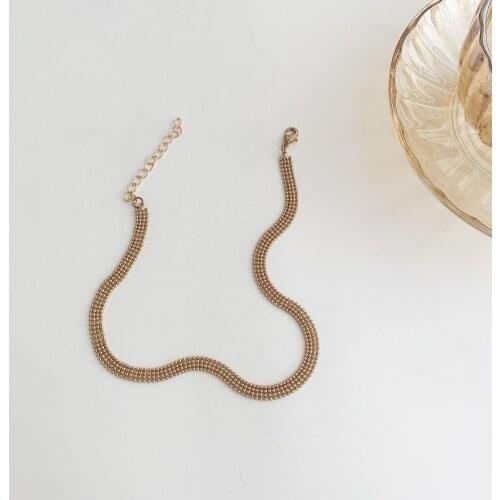 Origin Summer Minimalist Round Bead Chokers Necklace for Women Unique Design Gold Color Necklace Wedding Jewelry Accessories