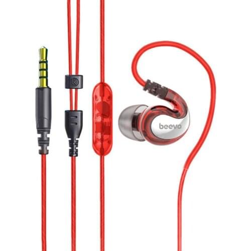 Quad core dual moving coil in-ear 3.5mm high fidelity sports HIFI 6D universal bass cable mobile phone music earphone