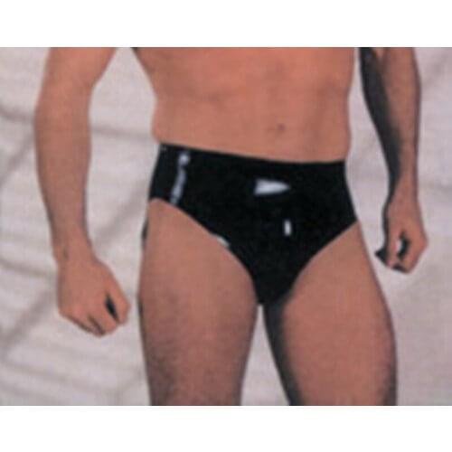 Sexy Latex Briefs Underpants Seamless Men Rubber Underwear Shorts Panties