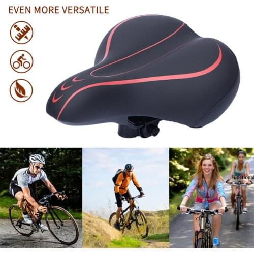 Wide PU Bicycle Saddle Thicken Soft Big Butt Bike Seat with Breathable Design for Mountain Bicycle