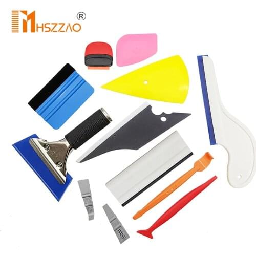 Carbon Fiber Car Tools Vinyl Wrap Film Sticker Wrapping Tool Auto Window Tint Foil Magnetic Stick Squeegee Razor Scraper