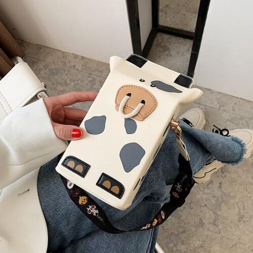 Crossbody Bag Ladies Shoulder Bag Female Designer Handbag Women Bag Cute Cow Backpack Fashion 2021 PU Leather Simple All-match