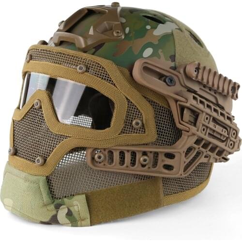 Tactical Helmet Paintball Helmet Hunting Tactical Full Covered Mask for Shooting Airsoft Mesh Breathable Eye Protective Mask