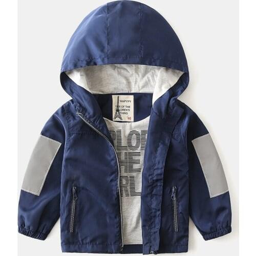 New Spring/Autumn Long Sleeve Kids Thin Jackets Casual Outerwear Coats Boys Kids Baby Windbreaker Hooded Children Clothing
