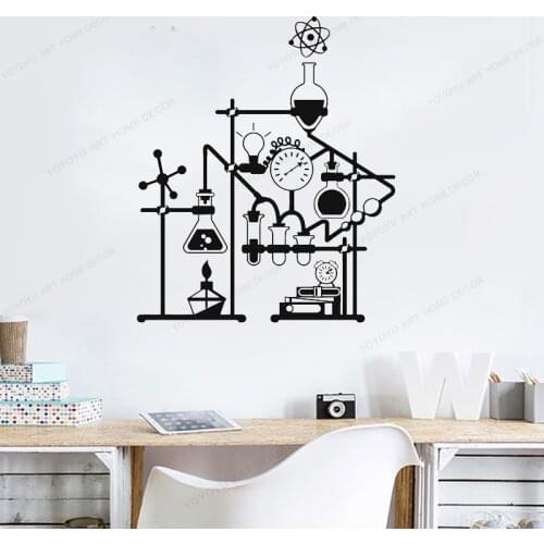 Vinyl wall decal chemistry school science research institute ,chemistry laboratory wall art sticker HJ12