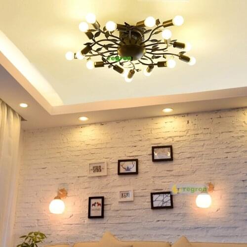Vintage Bedroom Lamp Light Romantic Led Ceiling Lights Flower Type Creative retro Living Room Lamps Modern Dining Room Lamp