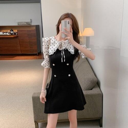 Embroidery A-line Dress Women 2021 Summer Sweet Ruffles dot Short Puff Sleeve Slim Waist Casual Mini Dresses plus size 4XL
