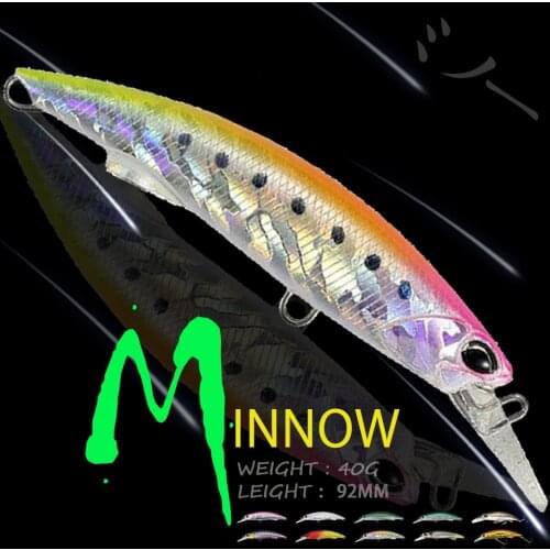 WALK FISH 92MM 40G Minnow Fishing Lure Sinking 3D Eyes Wobblers Artificial Hard Bait Carp Japan Profession Fishing Accessories