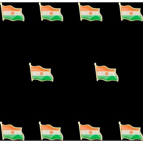 10PCS African Country Niger National Flag Lapel Pin Country Clothing Collar Accessories For Formal occasions