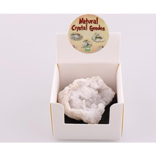 1pc Geode Natural Titanium Coated Rock Crystal Quartz Cluster Druzy Specimen Decor Collectible Stones