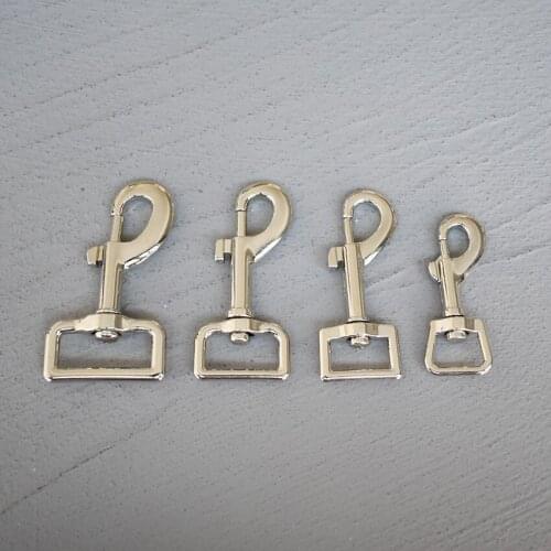 100 Pcs 15/20/25/30mm Silver Metal Snap Hook Leather Belt Strap Bag Buckles Metal Clasps Lobster Dog Collar Trigger Clips