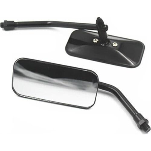 2x Black Rectangle Rearview Mirrors Motorcycle For Honda Yamaha Kawasaki Suzuki KTN Dirt bike Dual Sport bike Cruiser Bobber