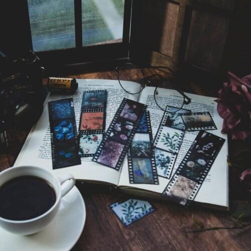 30pcs/pack Light and Show INS Flowers Movie PET Decorative Stickers Scrapbooking Stick Label Diary Album stationery Film Sticker