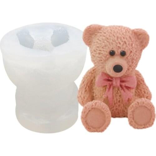 3D Bear Silicone Molds Ice Cream Tools Cute Ice Maker Tray Cake Diy Baking Accessories Fondant Chocolate Mould Decorating Tools