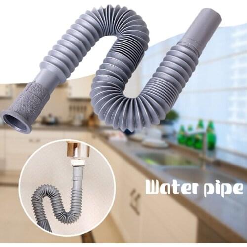 80cm Universal Drain Plumbing Hoses Pipe Kitchen Basin Strainer Extension Flume Pipe Kit Sink Waste Drain Filter Waste Drainer