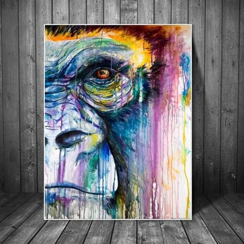 Abstract Monkey Graffiti Art Canvas Paintings On The Wall Art Animals Street Art Prints Canvas Art Pictures Kids Room Wall Decor