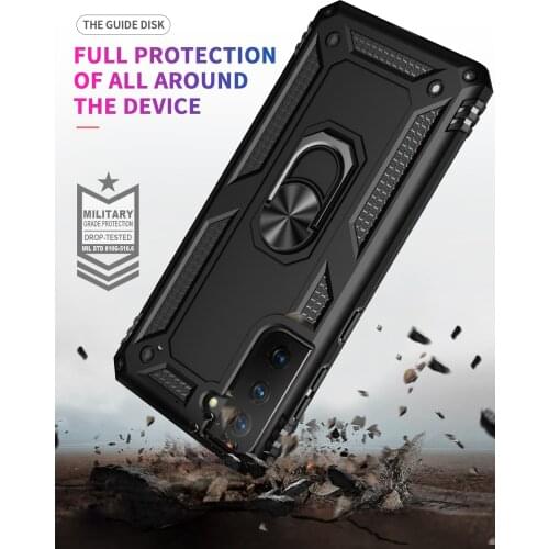 Military Armor Shockproof Case For Samsung Galaxy S20 Ultra S10E S8 S9 Note 8 9 Magnetic Metal Ring Holder Protective Back Cover