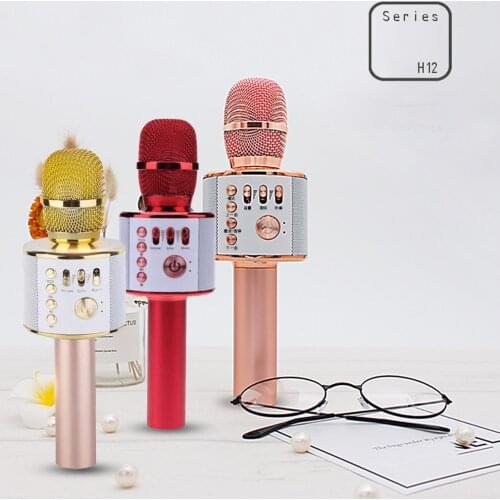 Q37 Portable Bluetooth-compatible Karaoke Microphone Wireless Professional Speaker Home KTV Handheld Microphone Gifts for kids