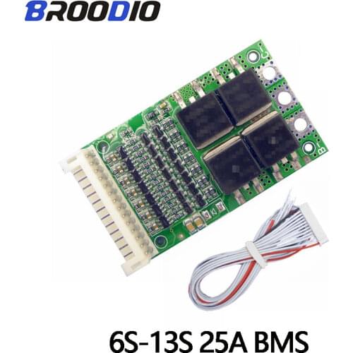 BMS 6S 7S 8S 9S 10S 11S 12S 13S 4.2V 25A Adjustable 18650 BMS Lithium Li-ion Battery Pack Protection Circuit Module PCB PCM