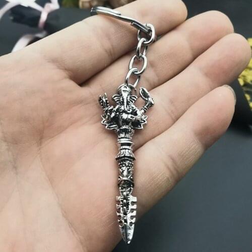 Ganesha Keychain Pendant is Suitable for male Elephant trunk God of Wealth King Kong Luck Keychain Pendant