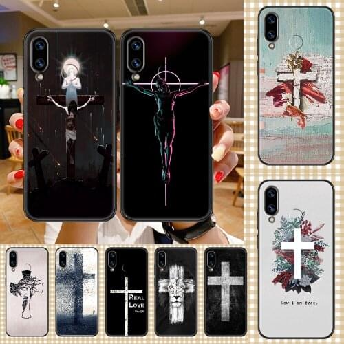 Jesus Christ Cross Phone case For Huawei Honor 6 7 8 9 10 10i 20 A C X Lite Pro Play black tpu Etui 3D waterproof trend coque