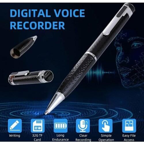 32GB Digital Voice Recorder Metal Professional Pen Audio Recording WAV 192Kpbs Rechargeable Noise Reduction Sound Dictaphone