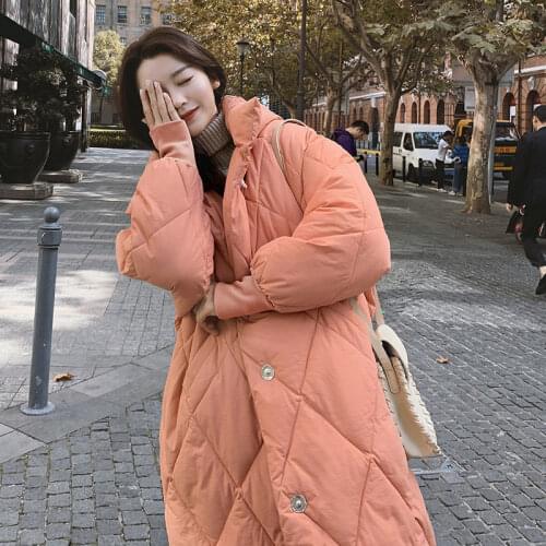 DMLFZMY Hooded Apricot Warm Big Size Cotton-padded Coat Long Sleeve Loose Fit Women Parkas Fashion New Autumn Winter 2020