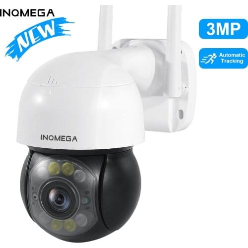 INQMEGA 3MP HD PTZ IP Camera Outdoor Automatic Tracking Full Color Night Vision WiFi Security Surveillance Audio Weatherproof