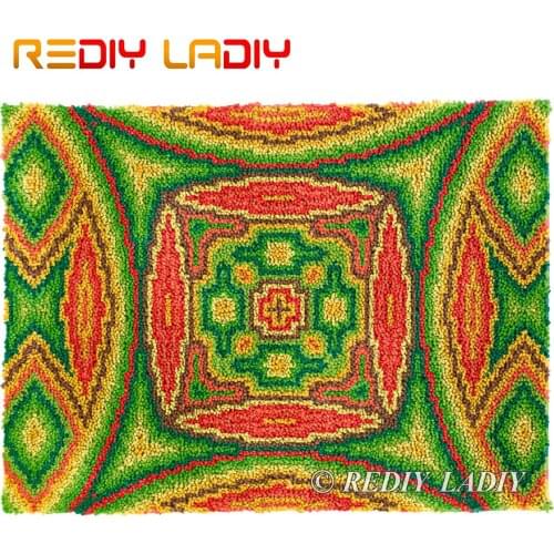 Latch Hook Kits DIY Carpet Rug Geometric Z Plush Wall Tapestry Kits Crochet Floor Mat Thick Yarn Cushion Arts & Crafts 81*61cm