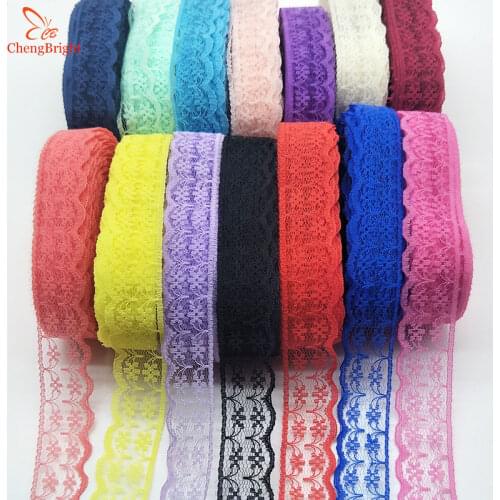 ChengBright 10 Yards Lace Ribbon 22MM Width Lace Trim Fabric DIY Embroidered lace trimmings for sewing accessories African Lace