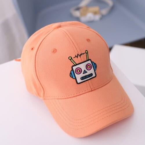 Cartoon Cute Baseball Cap for Children 2-8 Years Embroidery Robot Patch Kids Cotton Caps Autumn Spring