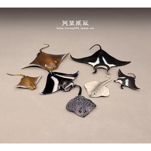 Miniature Sea World Animal Model Aquarium Decor Accessories Ocean Red Stingray Manta Rays Sawfish Guitarfish Action Figures Toys