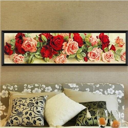 90*30cm Fashion DIY Drawing Crafts Romantic Roses Diamond Painting Cross Stitch Mosaic Pasted Rhinestones Embroidery NIN668