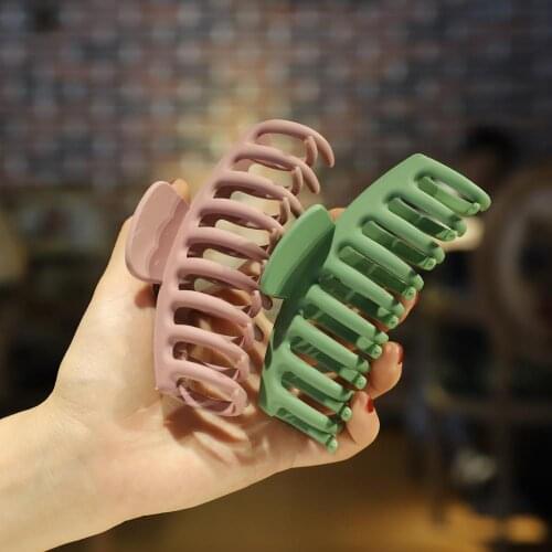 New Arrival Fashion Simple Frosted Acrylic Hair Claw Candy Color Hair Clips For Women Headband Headwear Hair Accessories