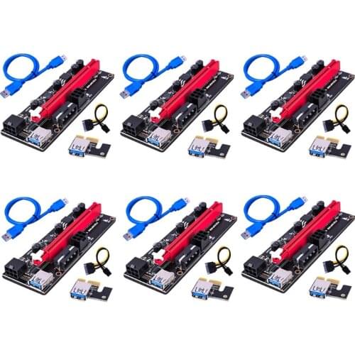PCI E Graphics Card Extension Cable Adapter Usb3.0 Adapter Card PCI-E 1X 4x 8x 16x Extender Adapter SATA 15Pin to 6 Piin