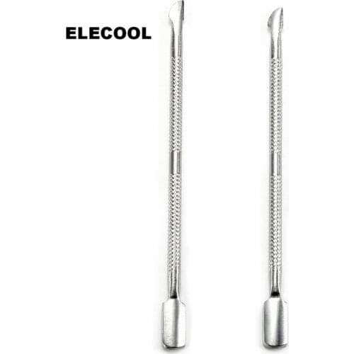 ELECOOL Stainless Steel Cuticle Nail Pusher Double Head Dead Skin Spoon Remover Cleaner Scraper Pedicure Manicure Accessories