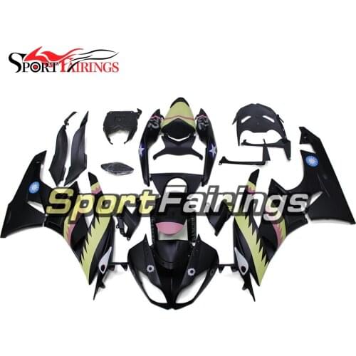 Motorcycle Full Fairings For Kawasaki 2009 2010 2011 ZX6R ZX-6R 09-12 ABS Plastic Cowlings- Shark Attack Matte Black cyan