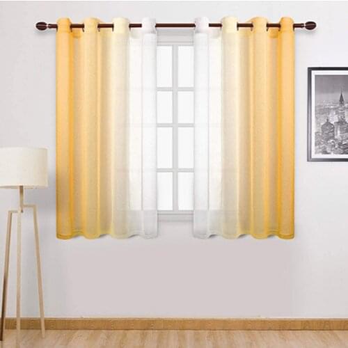 Living Room Transparent Curtains Gradient all-match Curtain Gauze Screens Tulle Bay Window Translucent Partition For Bedroom